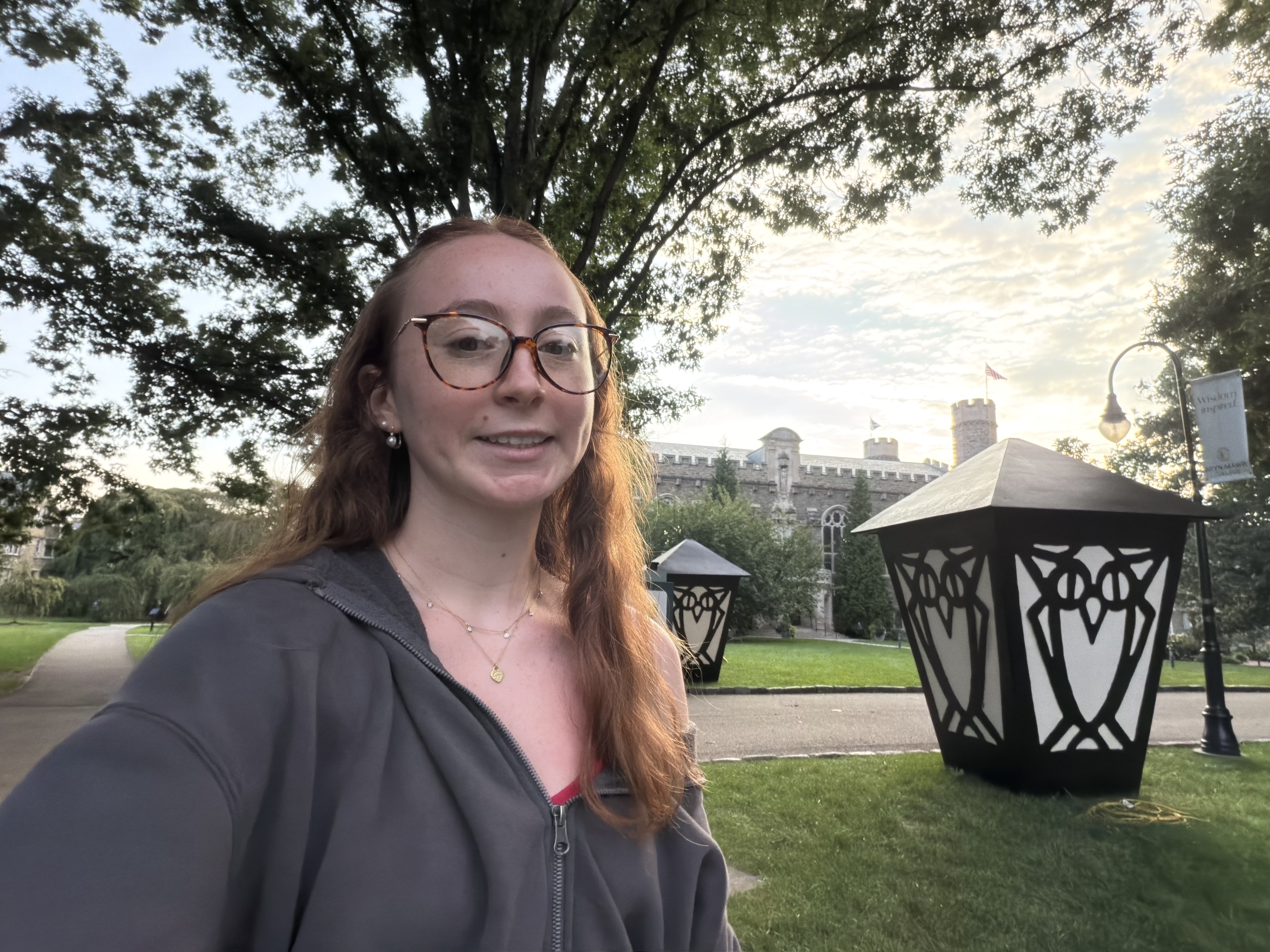 Tosca ffrench standing on Bryn Mawrs quad.