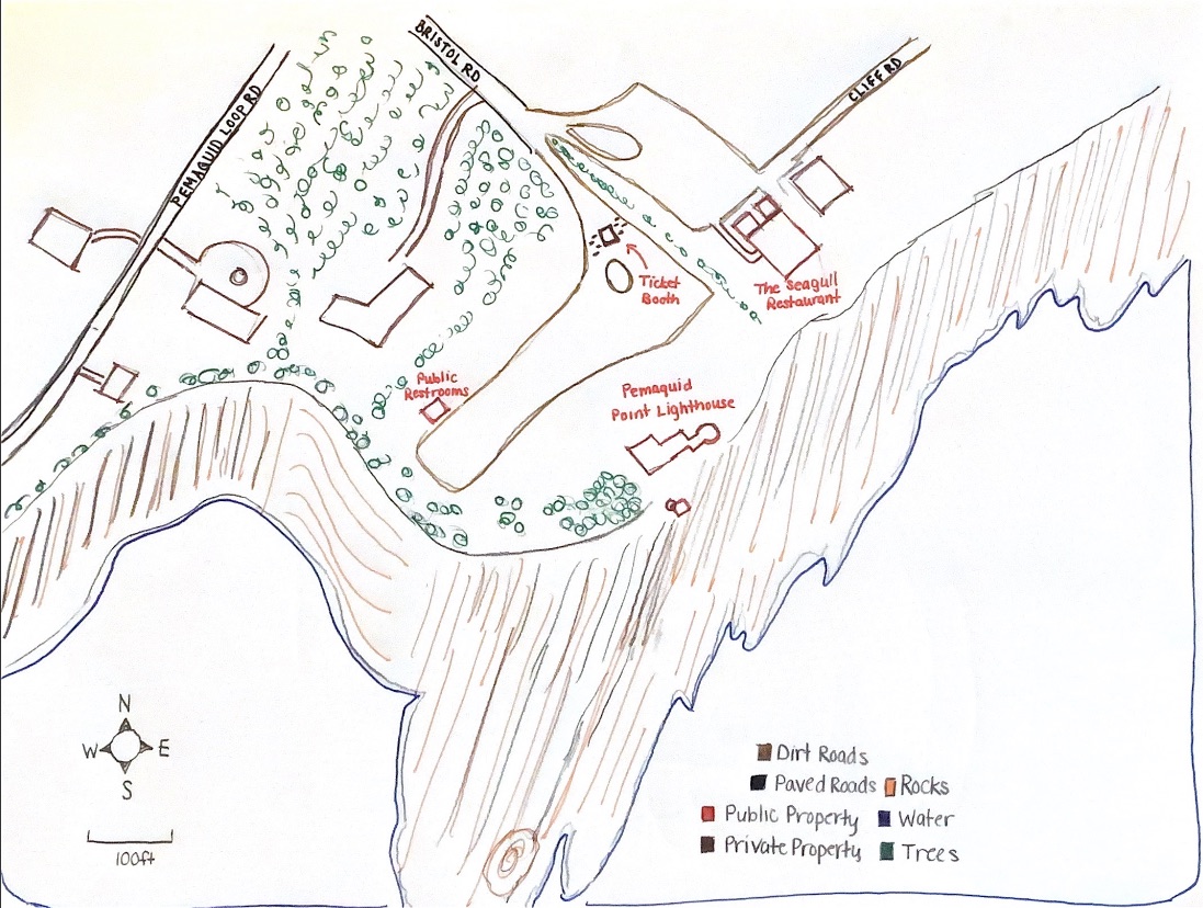 A map of Pemaquid Point Lighthouse